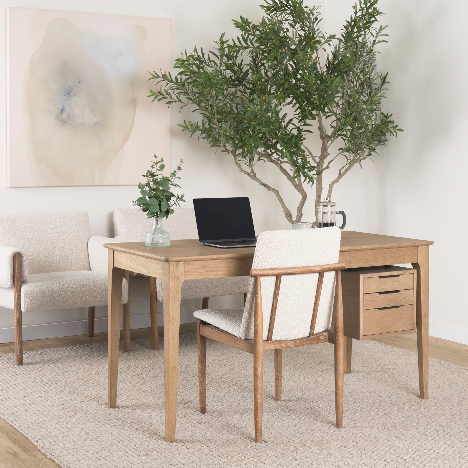 Mercana Cavett 18" x 24.2" x 33.5" Fabric Dining Chair (Set of 2)