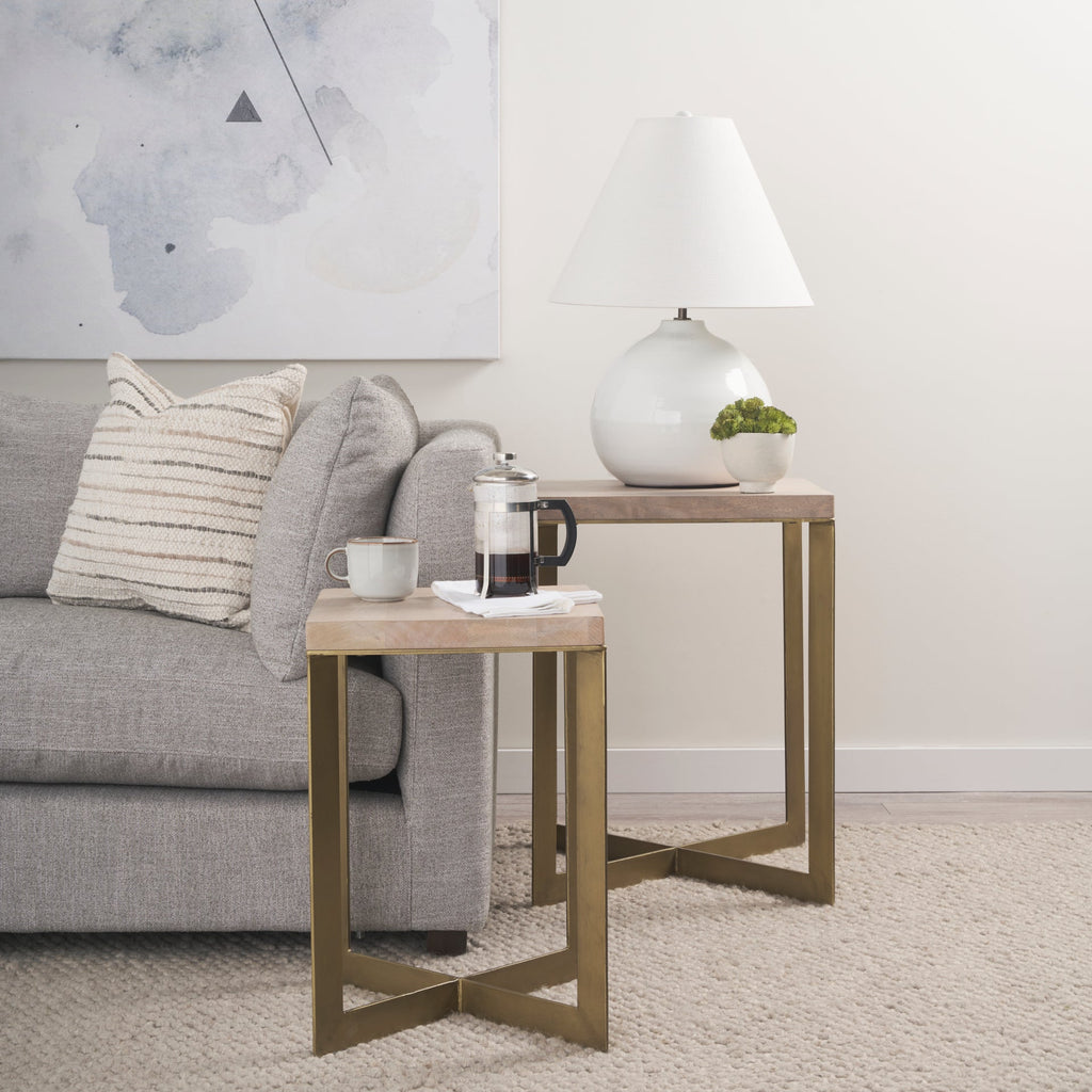 Mercana Faye 19" x 19" x 26" Solid Wood Side Table