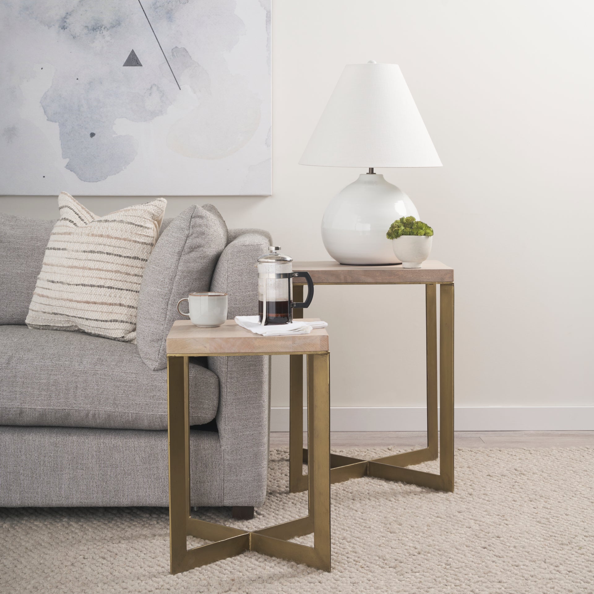 Mercana Faye 19" x 19" x 26" Solid Wood Side Table