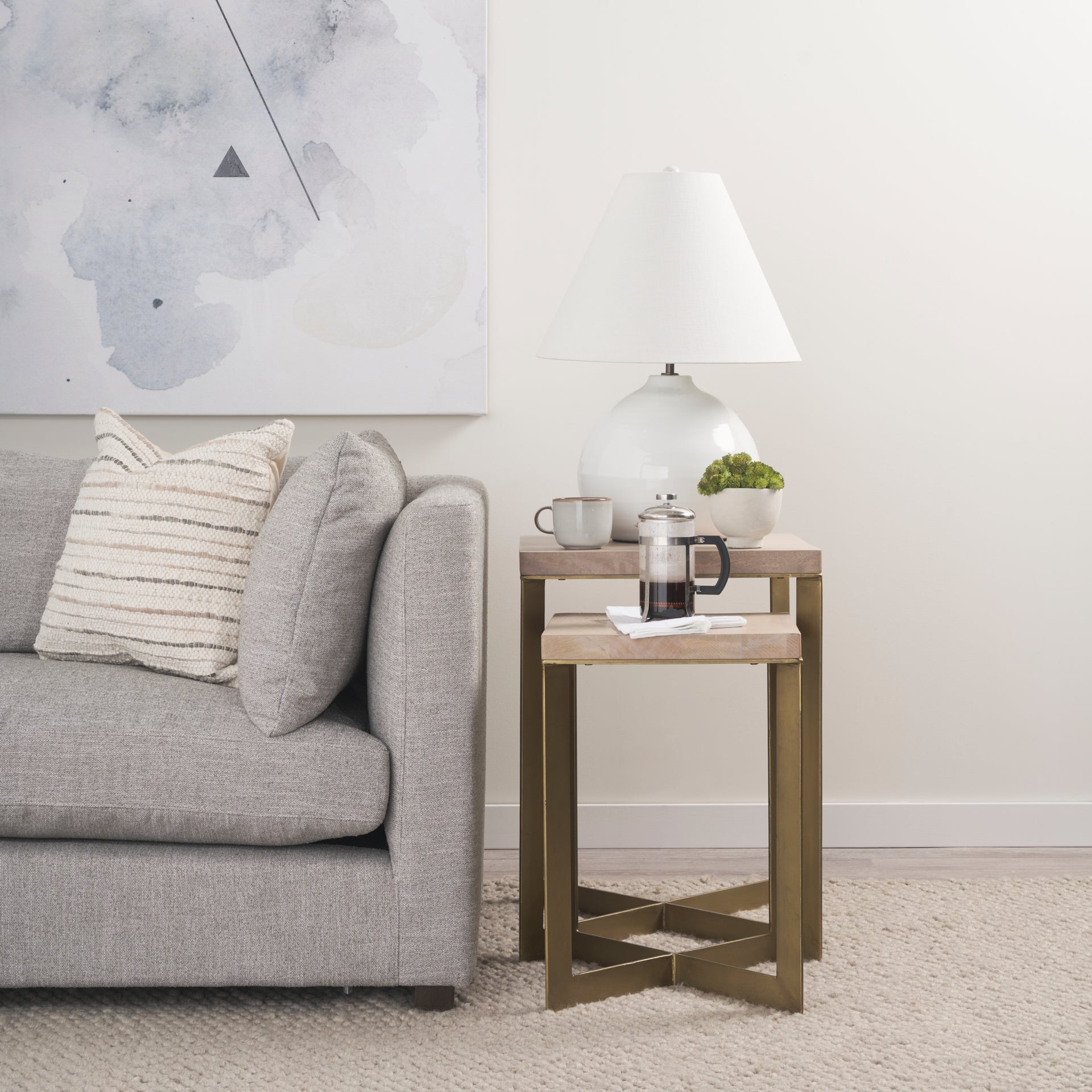 Mercana Faye 19" x 19" x 26" Solid Wood Side Table