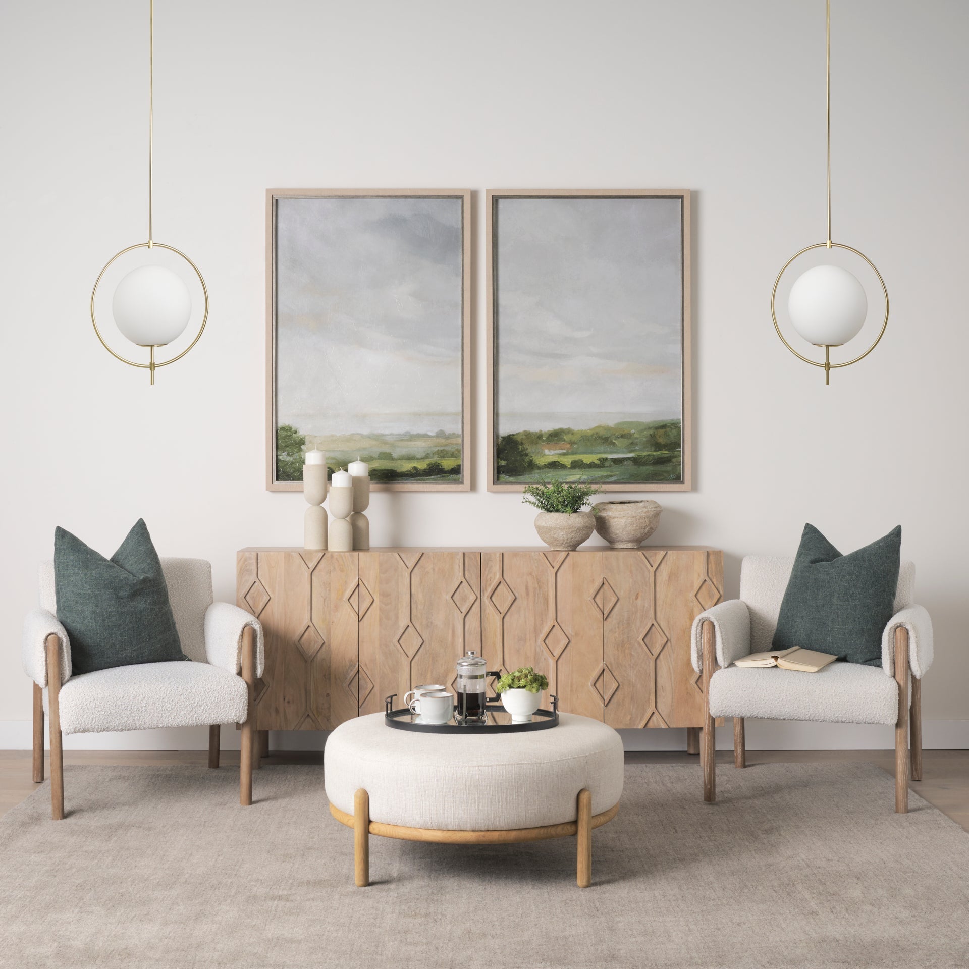 Mercana Farrah 17.7" x 11.8" x 45.3" Metal Pendant Lighting