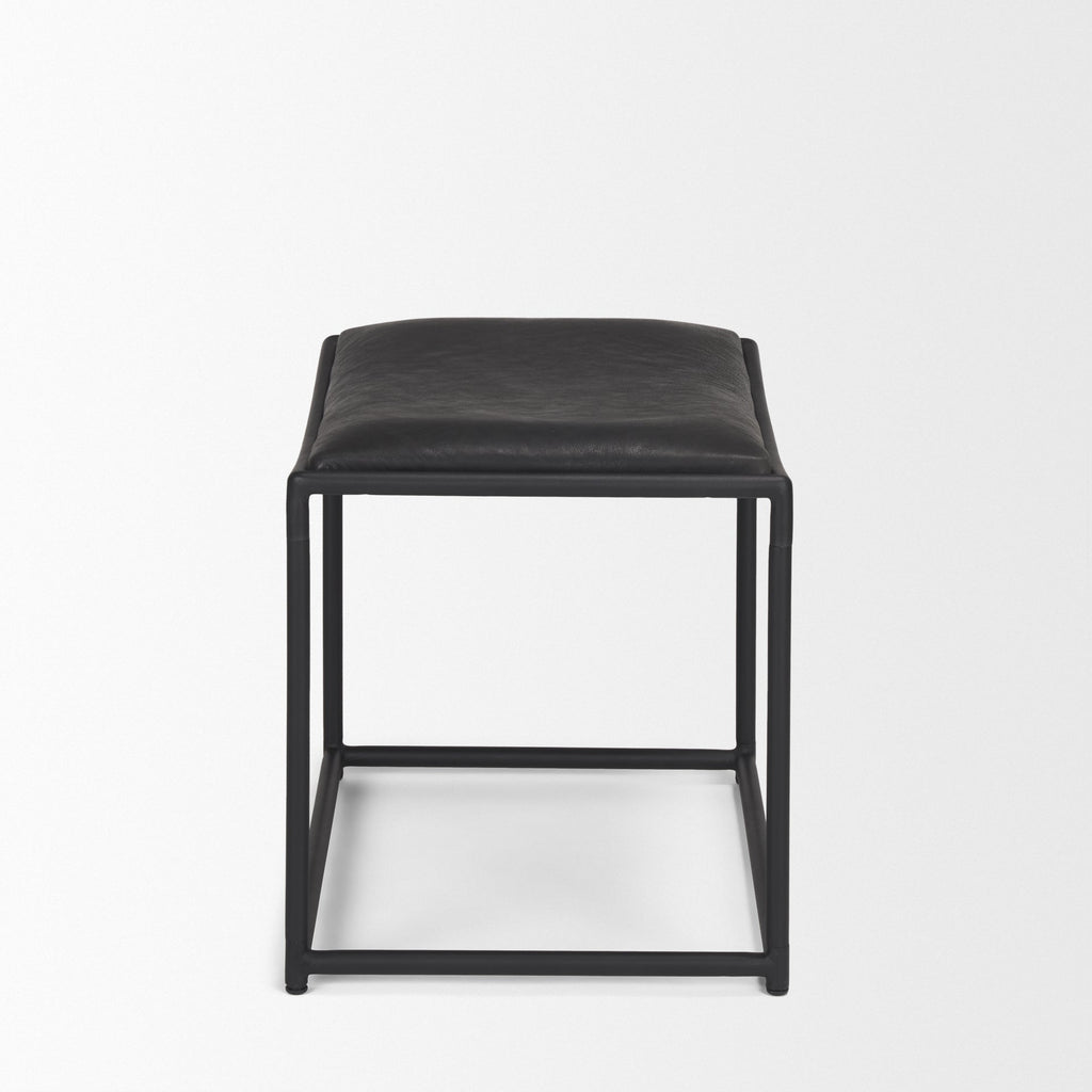 Mercana Taniel 23.3" x 16" x 17.5" Leather Stool