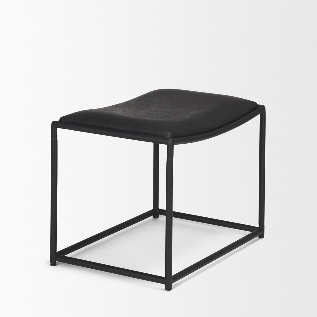 Mercana Taniel 23.3" x 16" x 17.5" Leather Stool