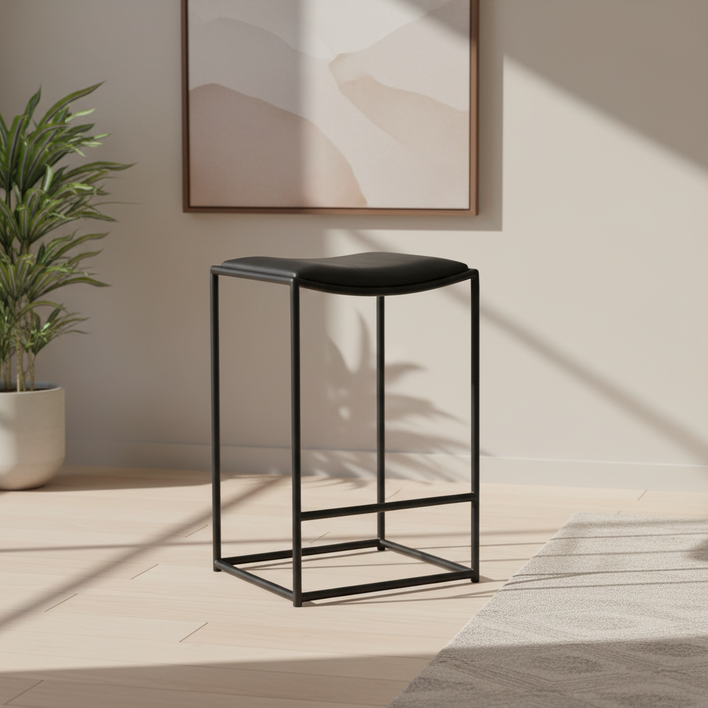 Mercana Taniel 18" x 16" x 27.8" Leather Stool