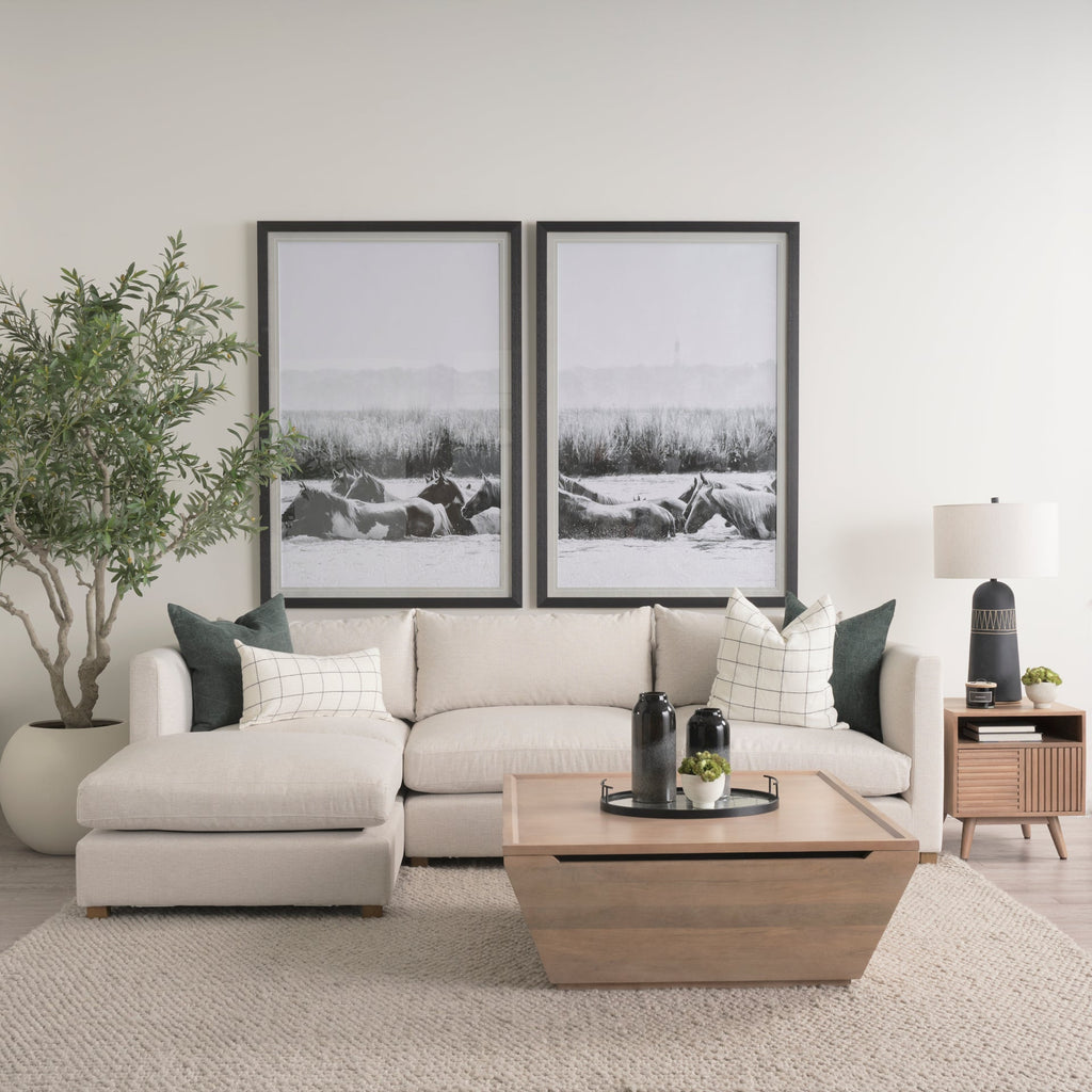 Mercana Halston 38.5" x 38.5" x 19" Fabric Ottoman Sectional