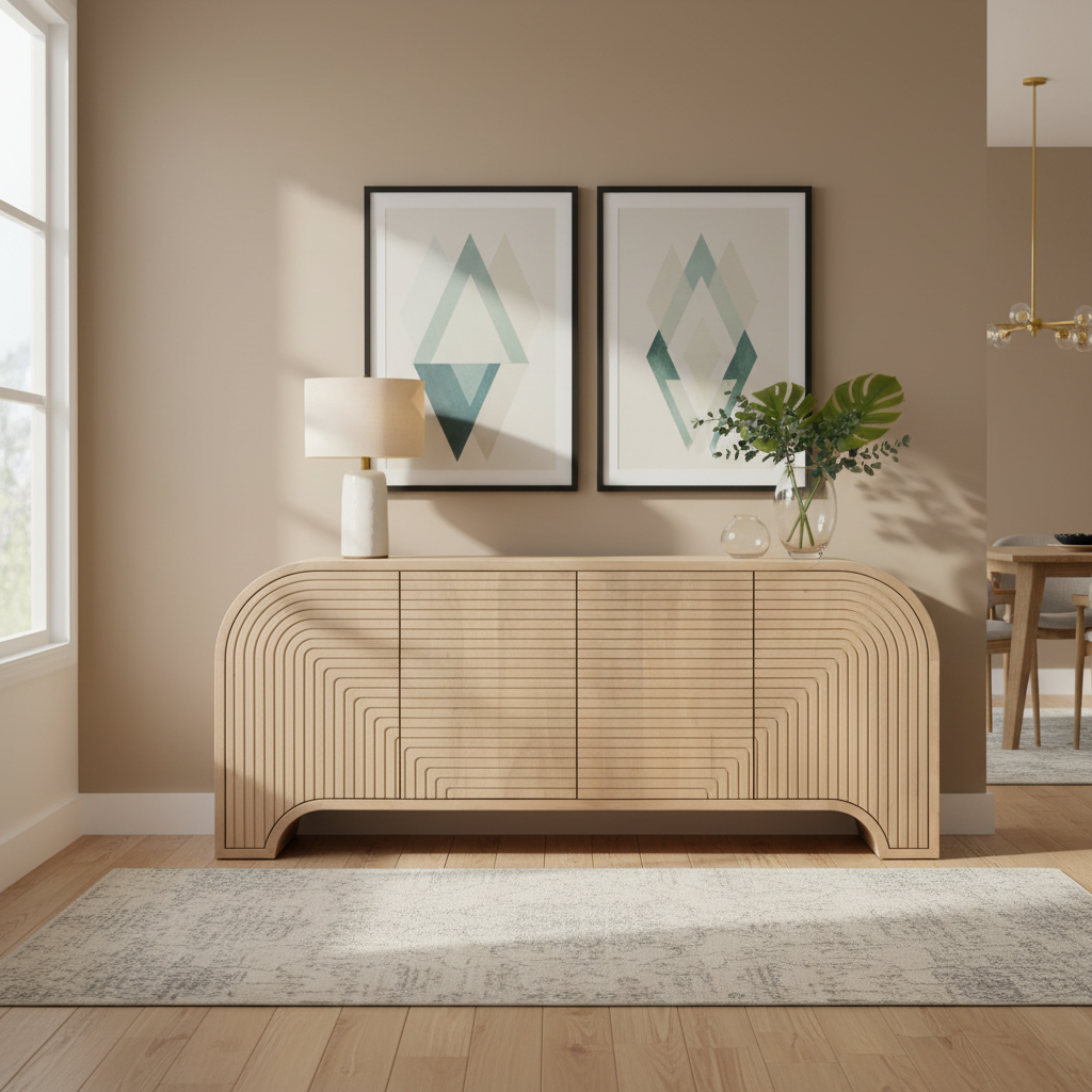 Mercana Sorina 72" x 16" x 30" Solid Wood Sideboard
