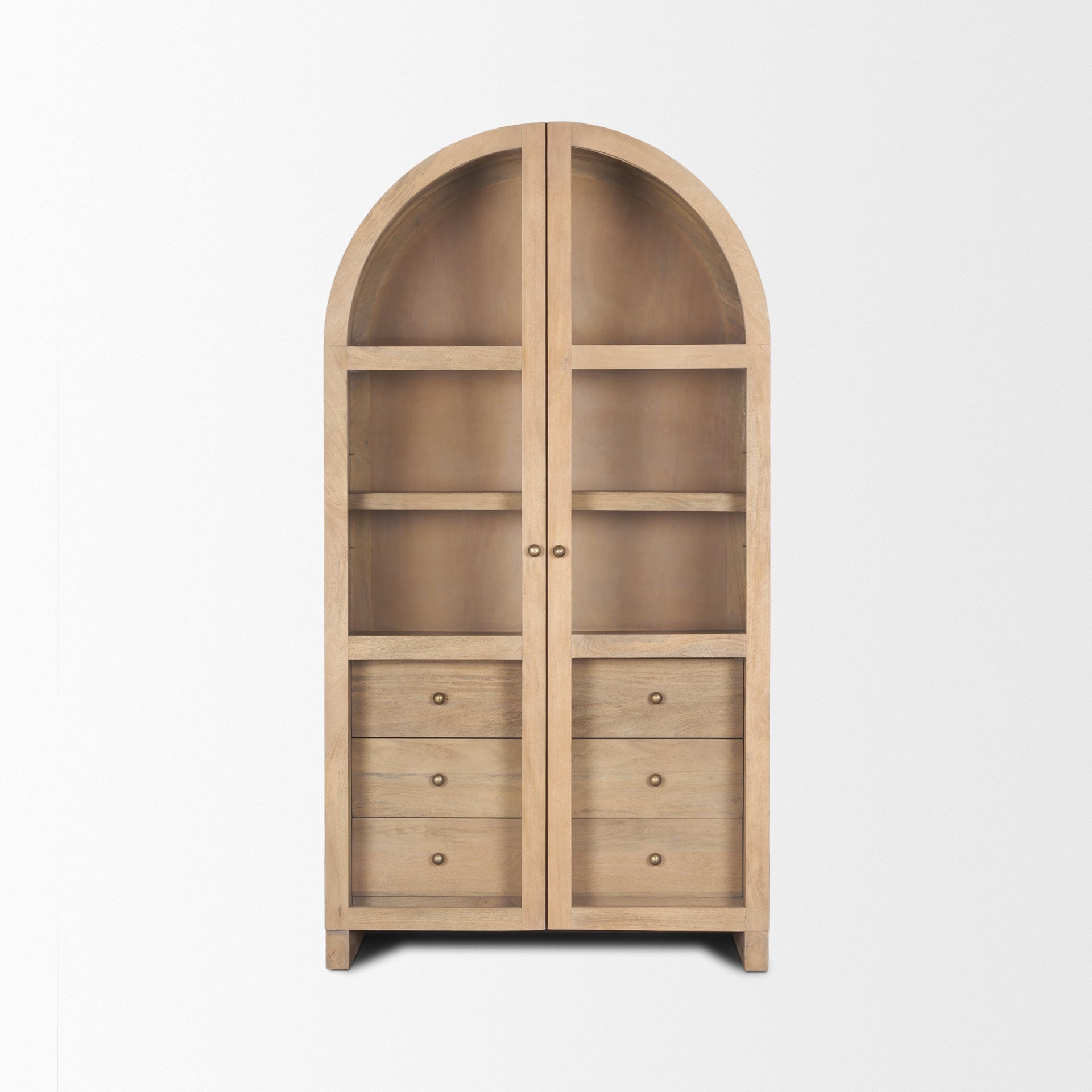 Mercana Suri 42" x 18" x 80" Solid Wood Display Cabinet