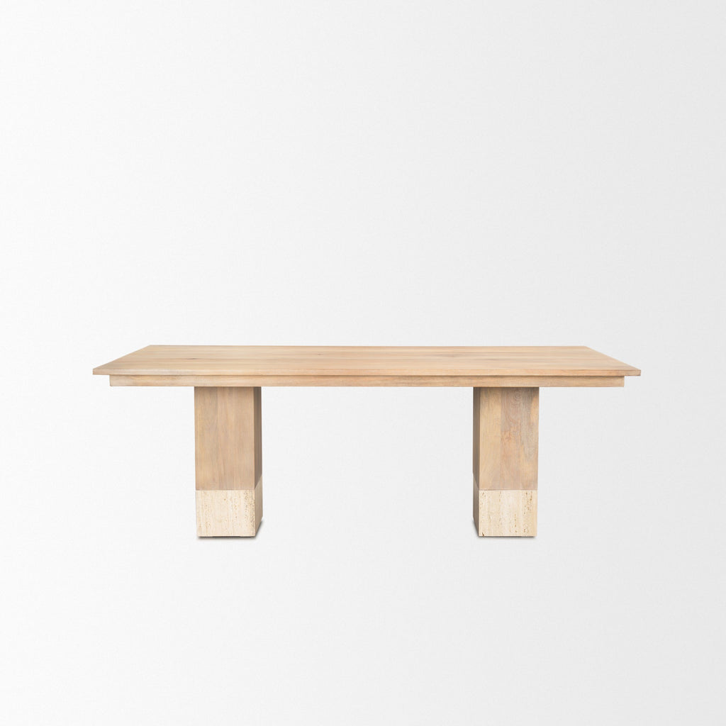 Mercana Shivon 84" x 42" x 30" Solid Wood Dining Table
