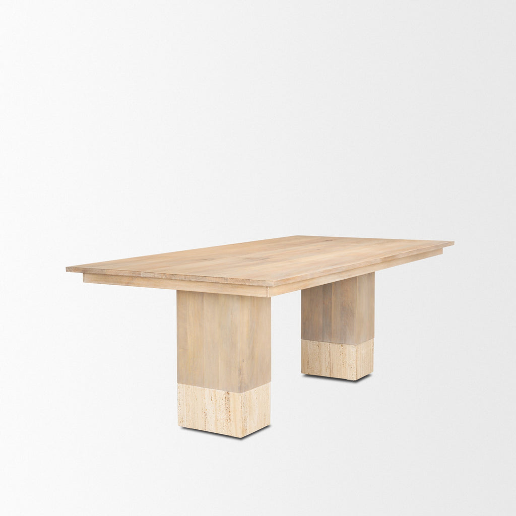 Mercana Shivon 84" x 42" x 30" Solid Wood Dining Table