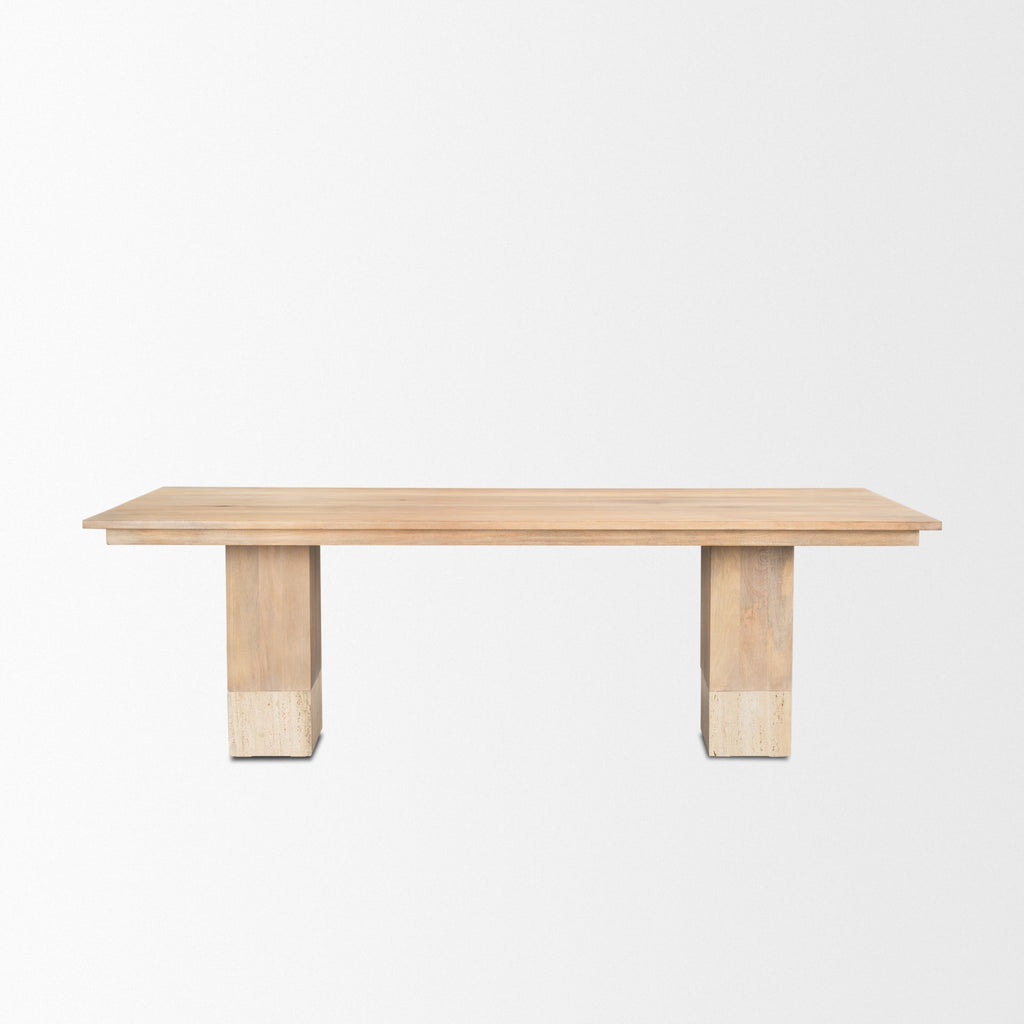 Mercana Shivon 94" x 42" x 30" Solid Wood Dining Table