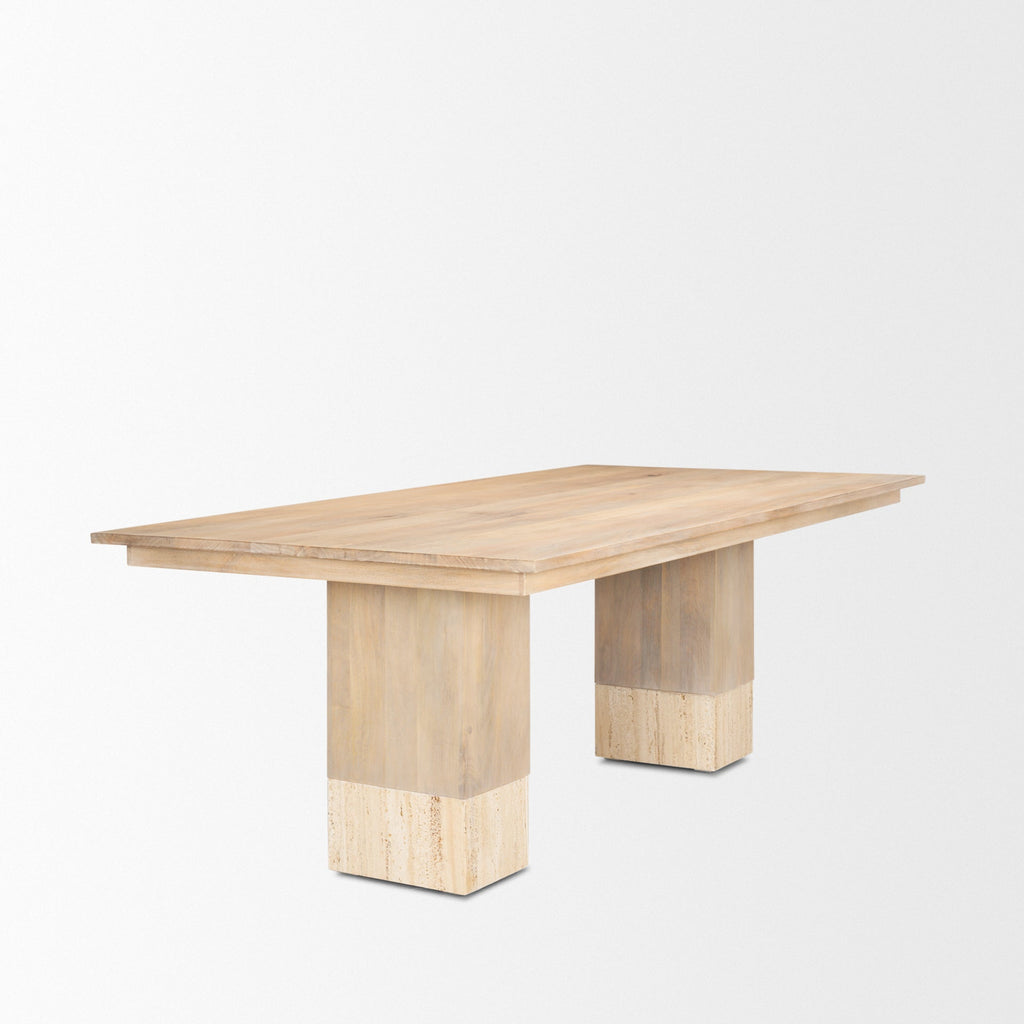 Mercana Shivon 94" x 42" x 30" Solid Wood Dining Table
