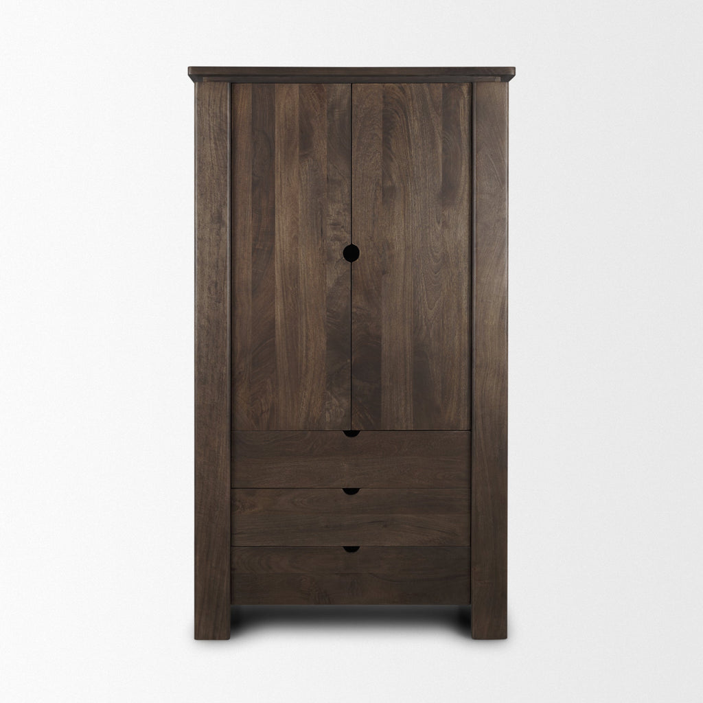 Mercana Wallen 40" x 20" x 70" Solid Wood Storage Cabinet