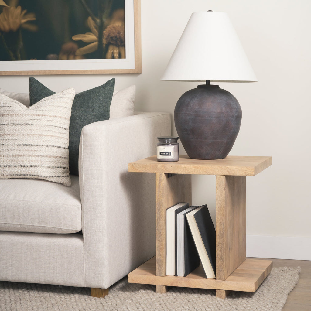 Mercana Nohr 22" x 18" x 22" Solid Wood Side Table