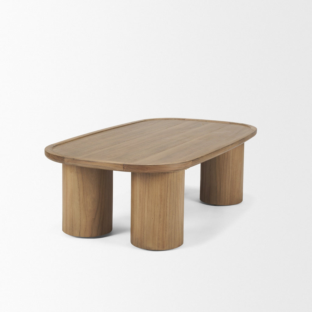 Mercana Tavi 55" x 31.5" x 16.5" Solid + Manufactured Wood Coffee Table