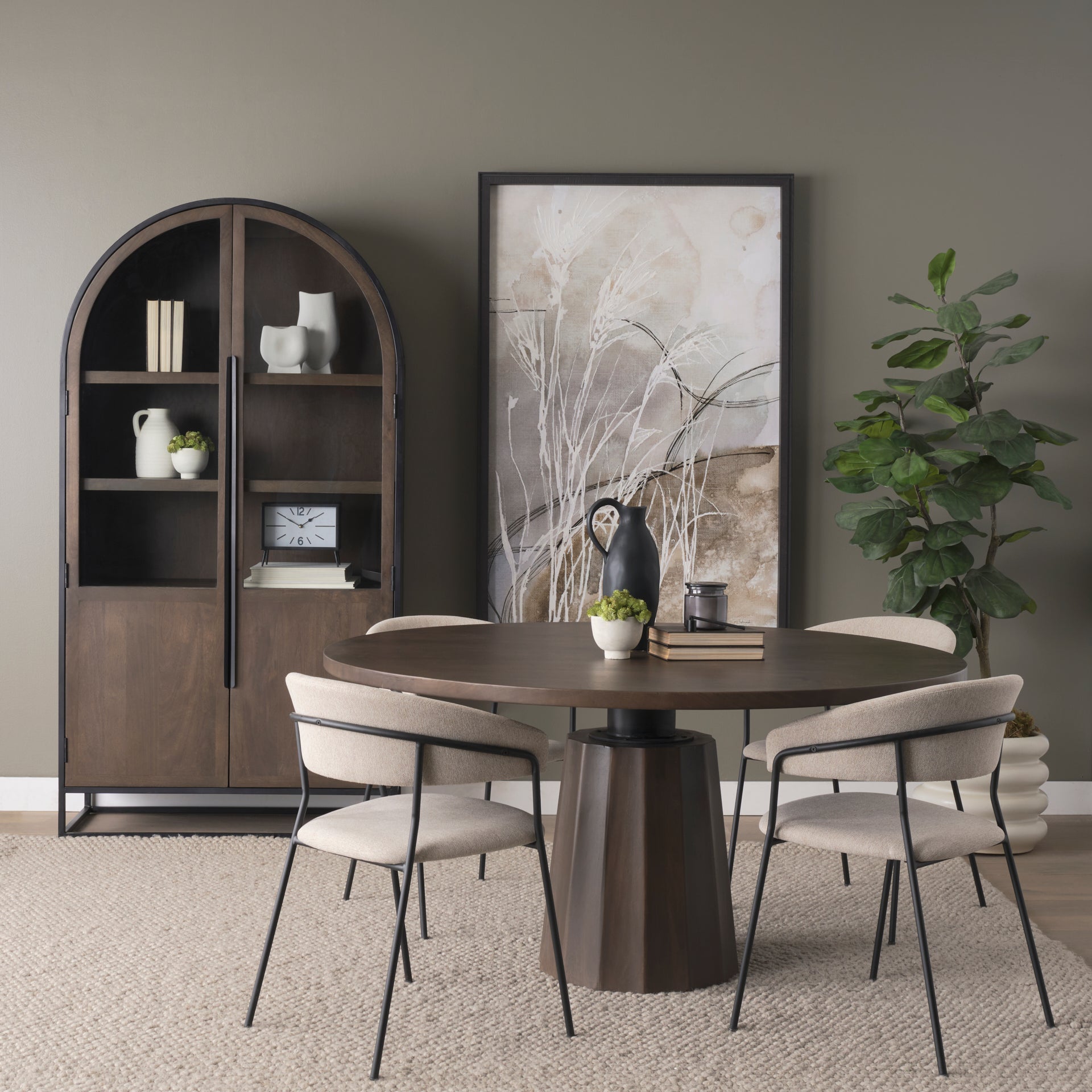 Mercana Swanson 60" x 60" x 30" Solid Wood Dining Table