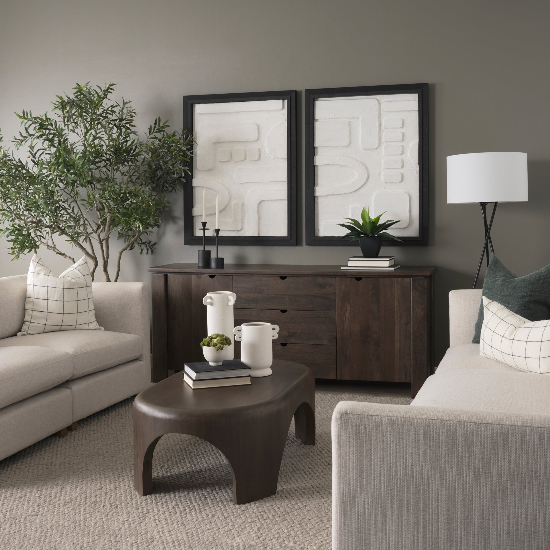 Mercana Shima 48" x 28" x 16" Solid Wood Coffee Table