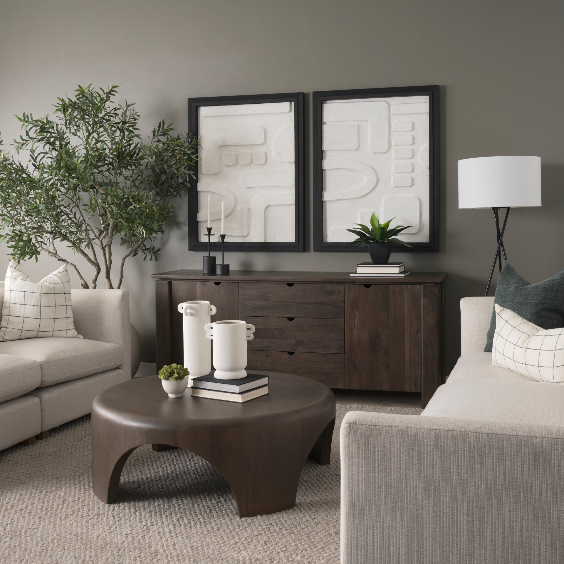 Mercana Shima 45" x 45" x 16" Solid Wood Coffee Table
