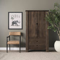 Mercana Wallen 40" x 20" x 70" Solid Wood Storage Cabinet