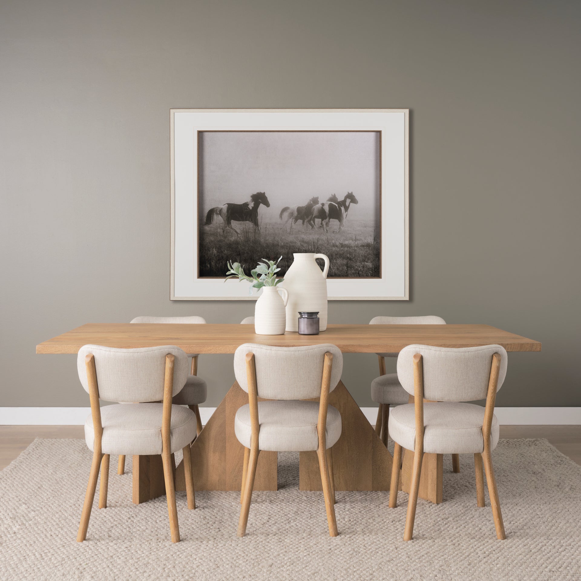 Mercana Tarro 84" x 42" x 30" Solid Wood Dining Table