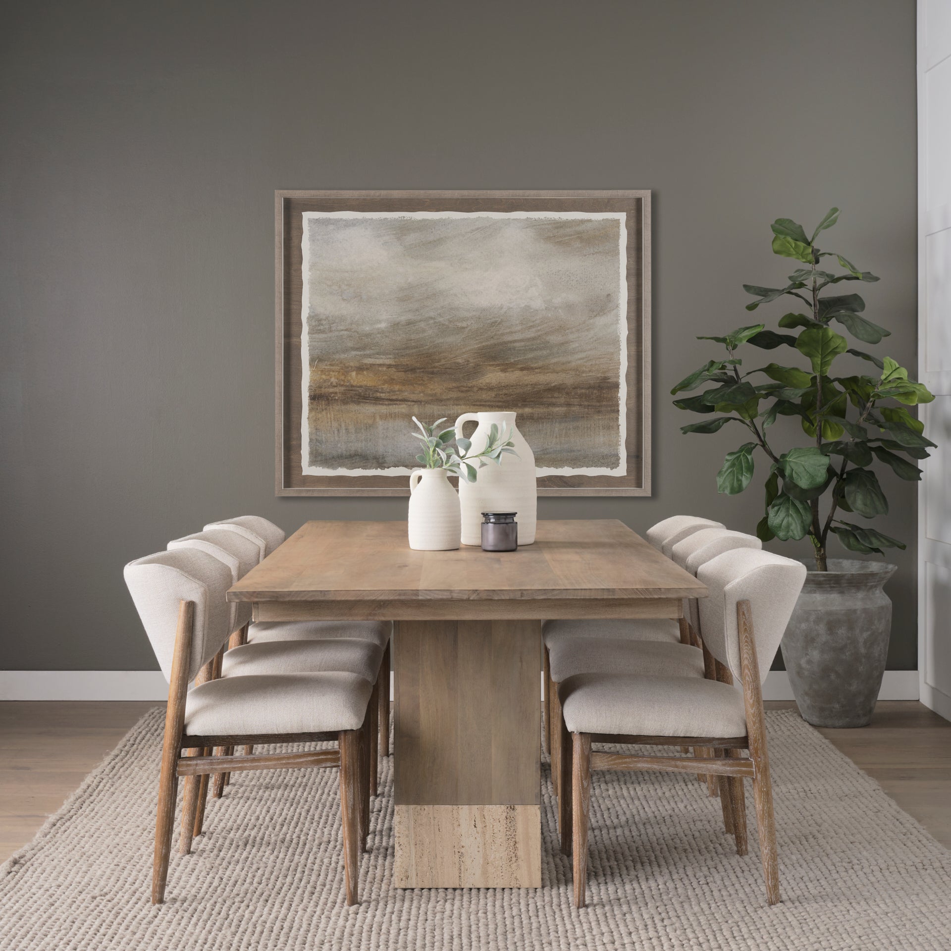 Mercana Shivon 84" x 42" x 30" Solid Wood Dining Table