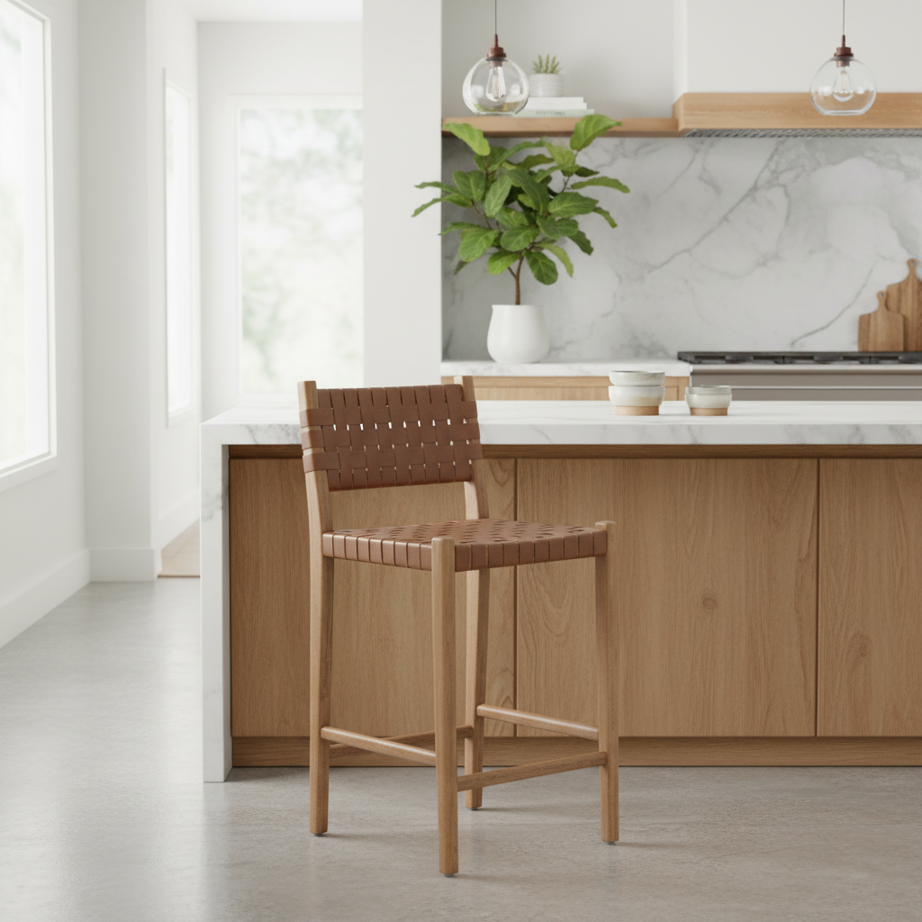 Mercana Shane 19" x 21" x 38" Solid Wood Stool