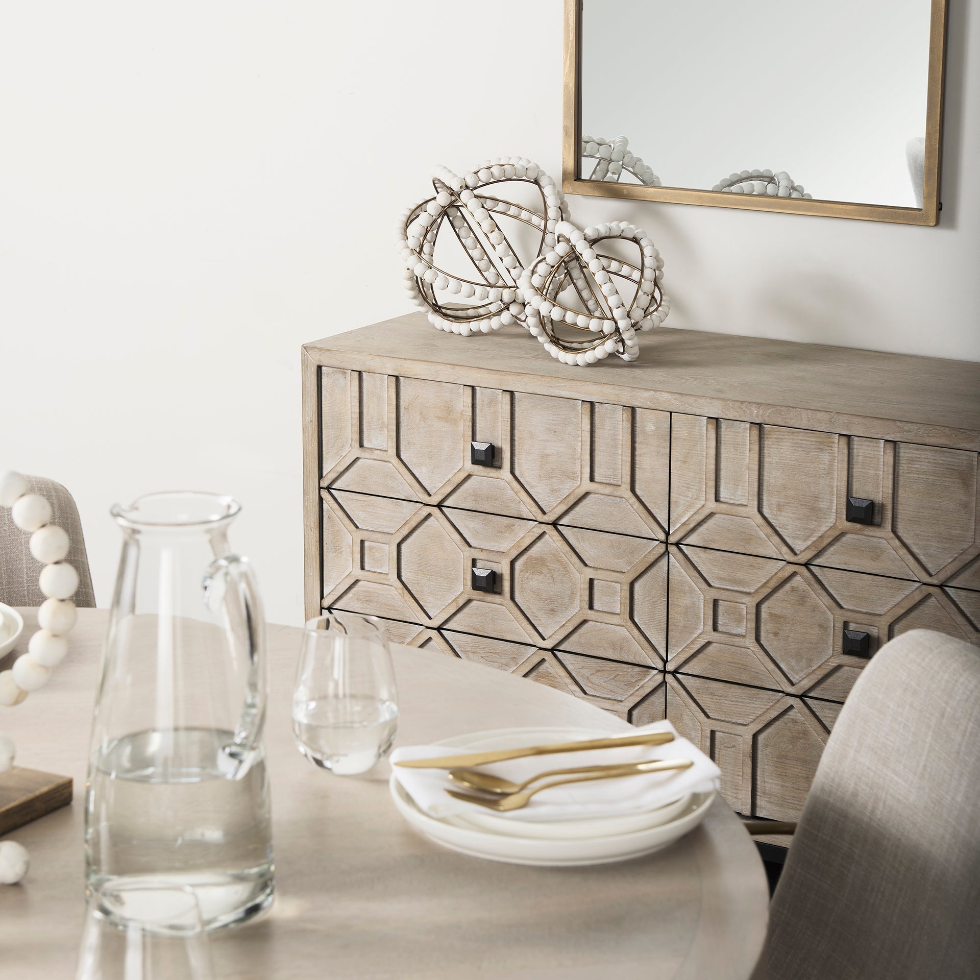 Mercana Genevieve 70.1" x 15.7" x 30.9" Solid + Manufactured Wood Sideboard
