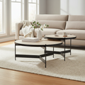 Mercana Wade 56" x 32" x 13.5" Metal,Stone Coffee Table