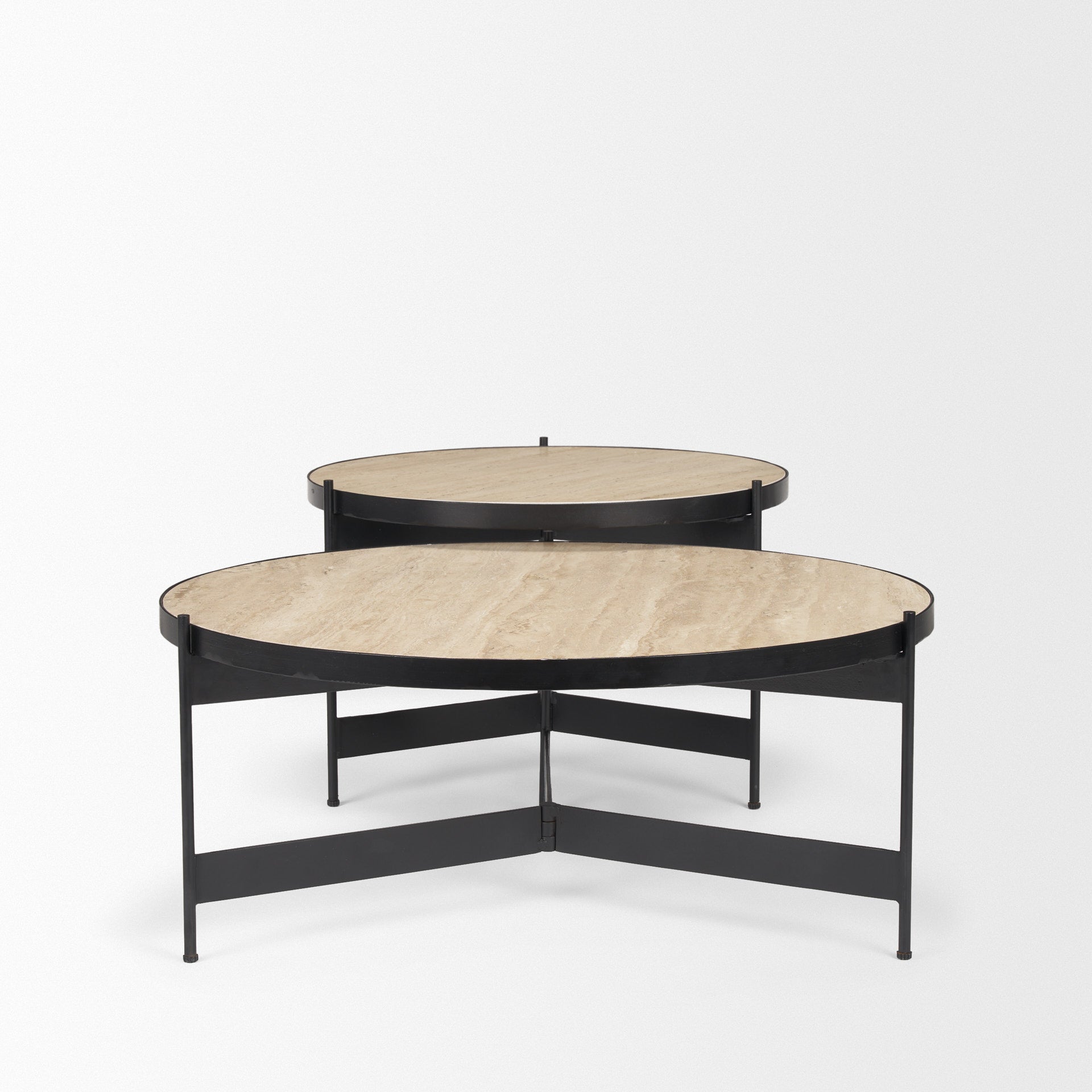 Mercana Wade 56" x 32" x 13.5" Metal,Stone Coffee Table