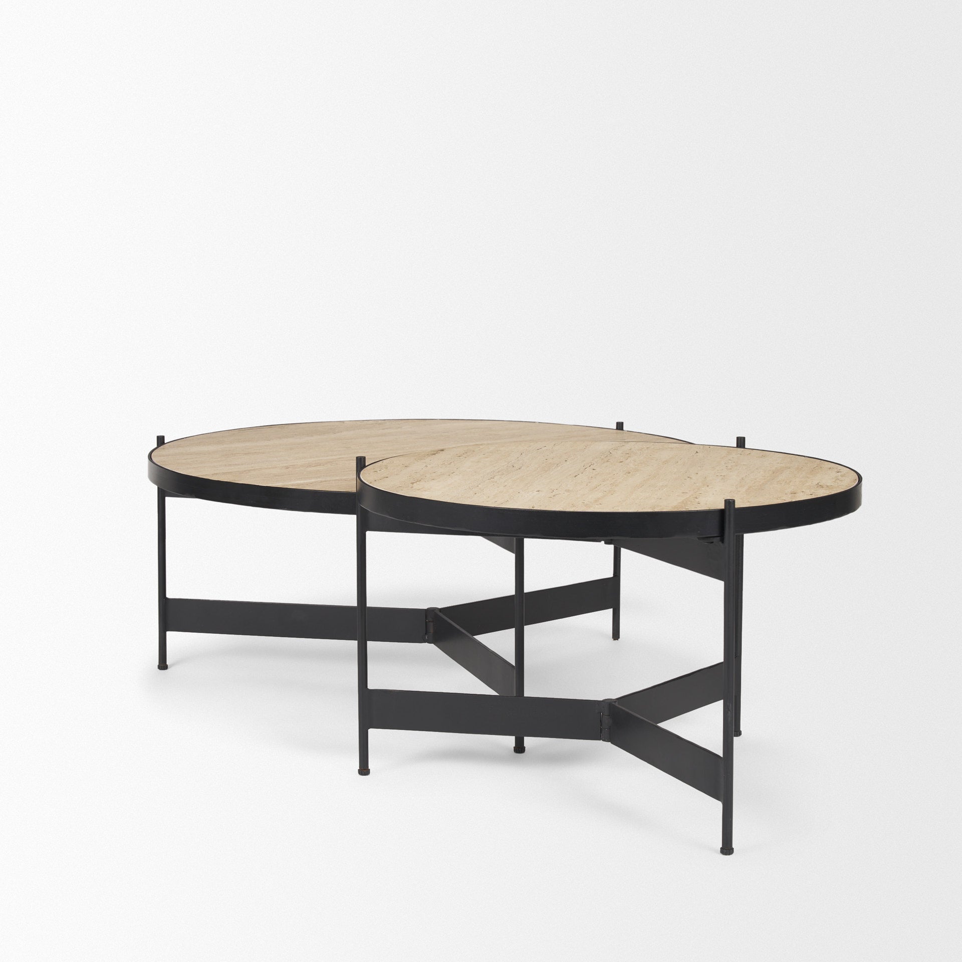 Mercana Wade 56" x 32" x 13.5" Metal,Stone Coffee Table
