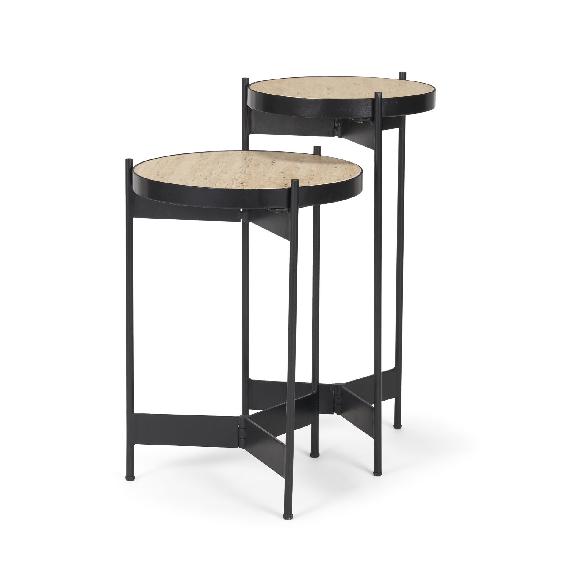 Mercana Wade 26" x 14" x 24" Metal,Stone Side Table