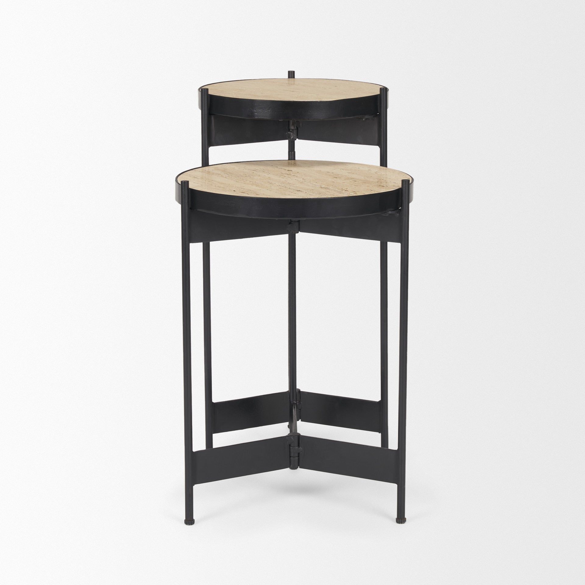 Mercana Wade 26" x 14" x 24" Metal,Stone Side Table