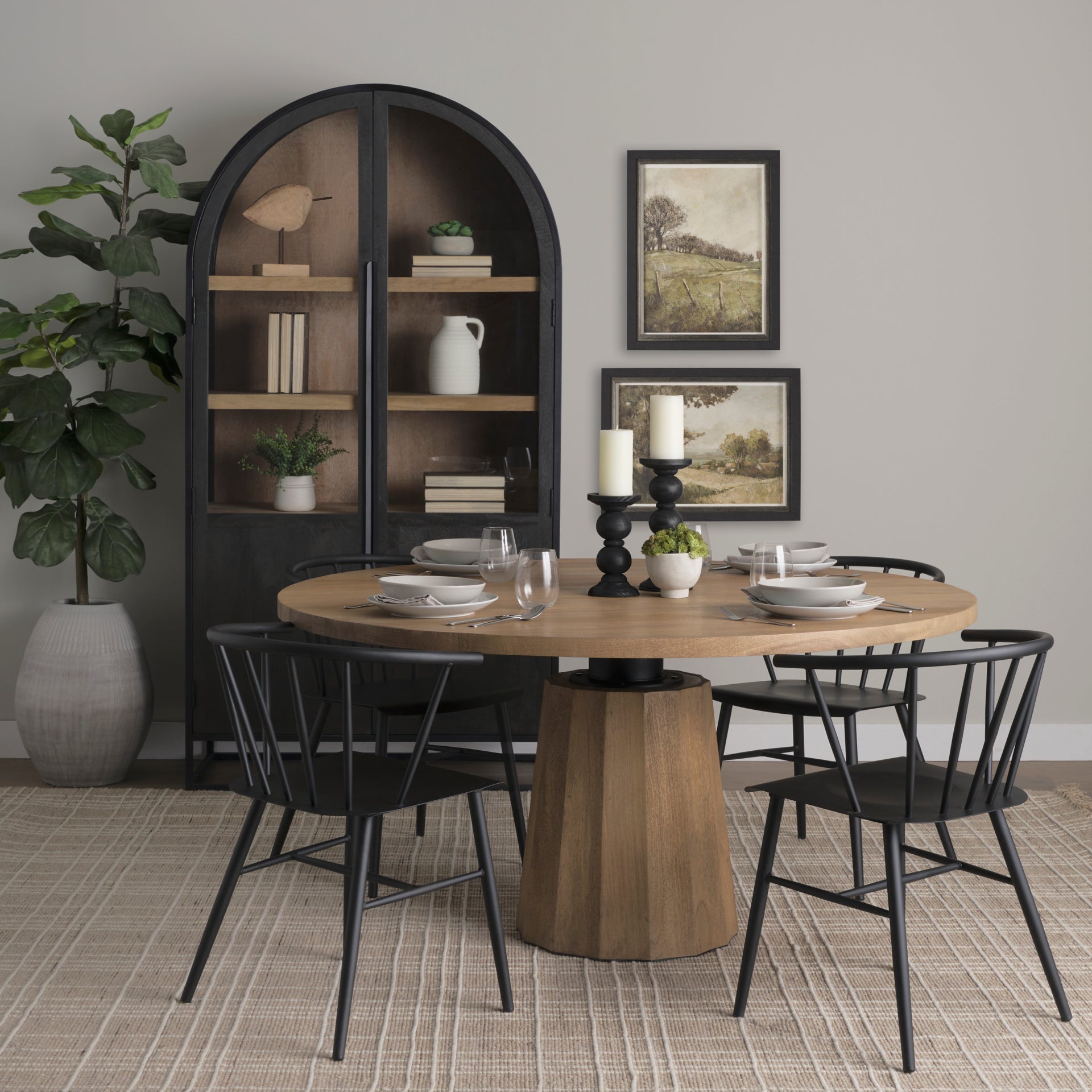 Mercana Swanson 60" x 60" x 30" Solid Wood Dining Table