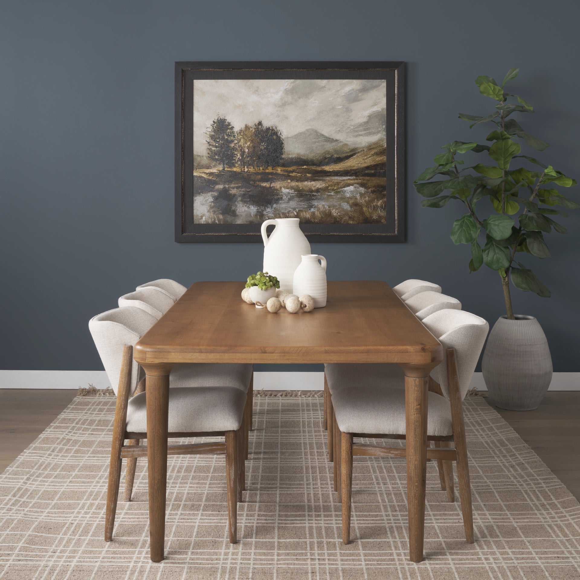 Mercana Suvan 84" x 42" x 30" Solid Wood Dining Table