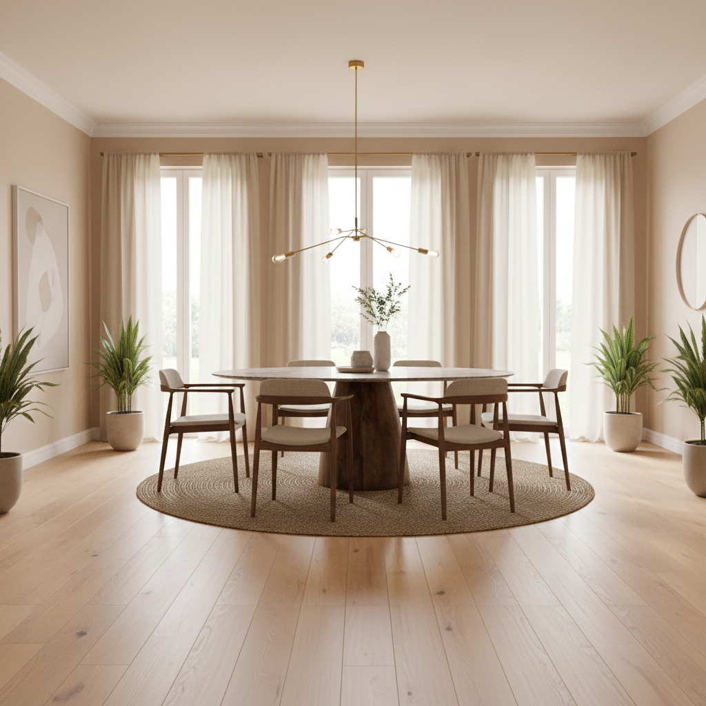 Mercana Allyson 54" x 54" x 30" Solid Wood,Stone Dining Table