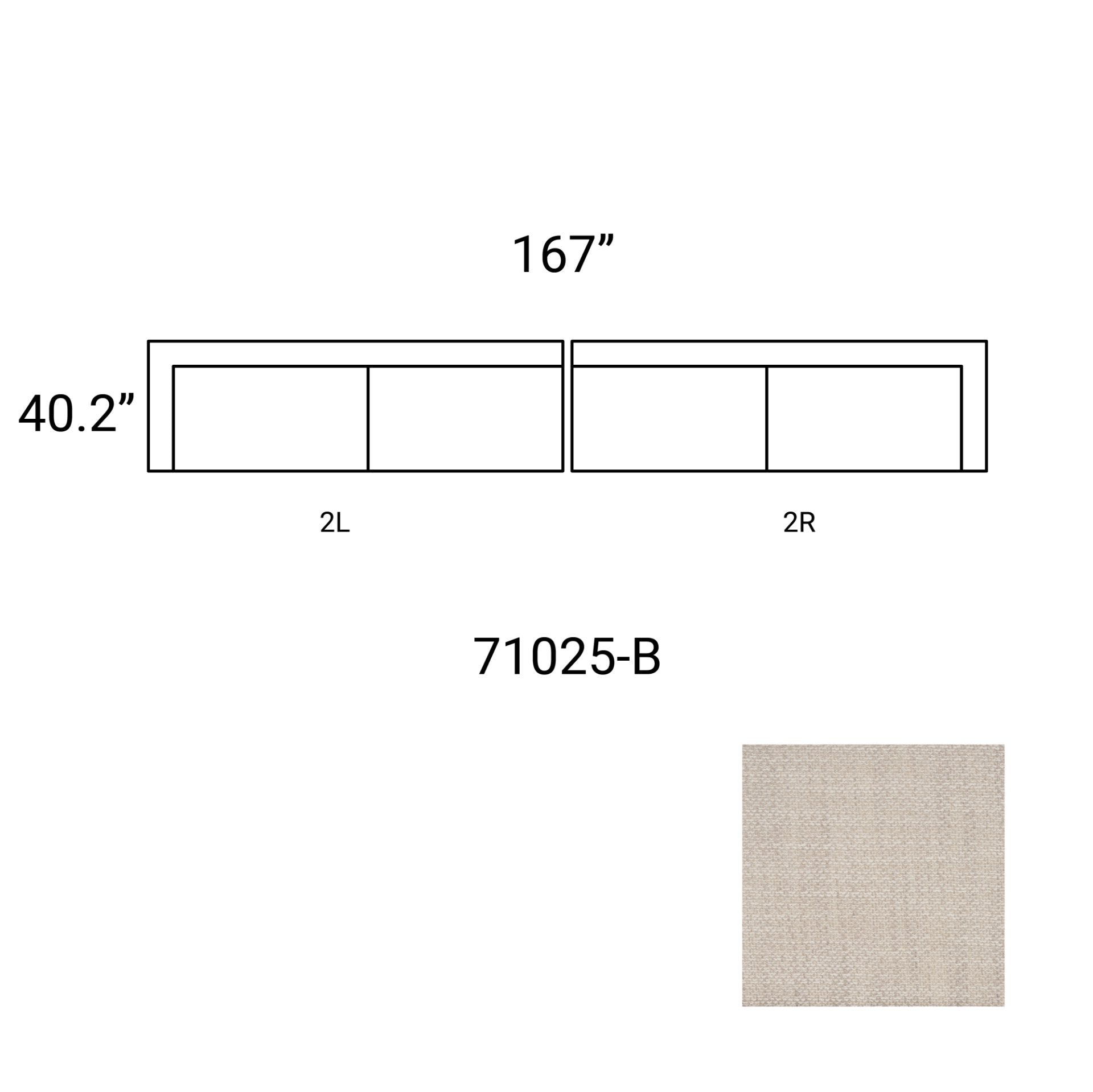 Mercana Warner 167" x 40.2" x 32.7"  Sectional Sofa - B