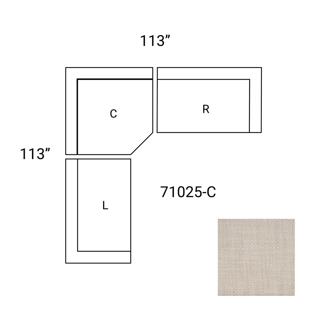 Mercana Warner 113" x 113" x 32.7"  Sectional Sofa - C