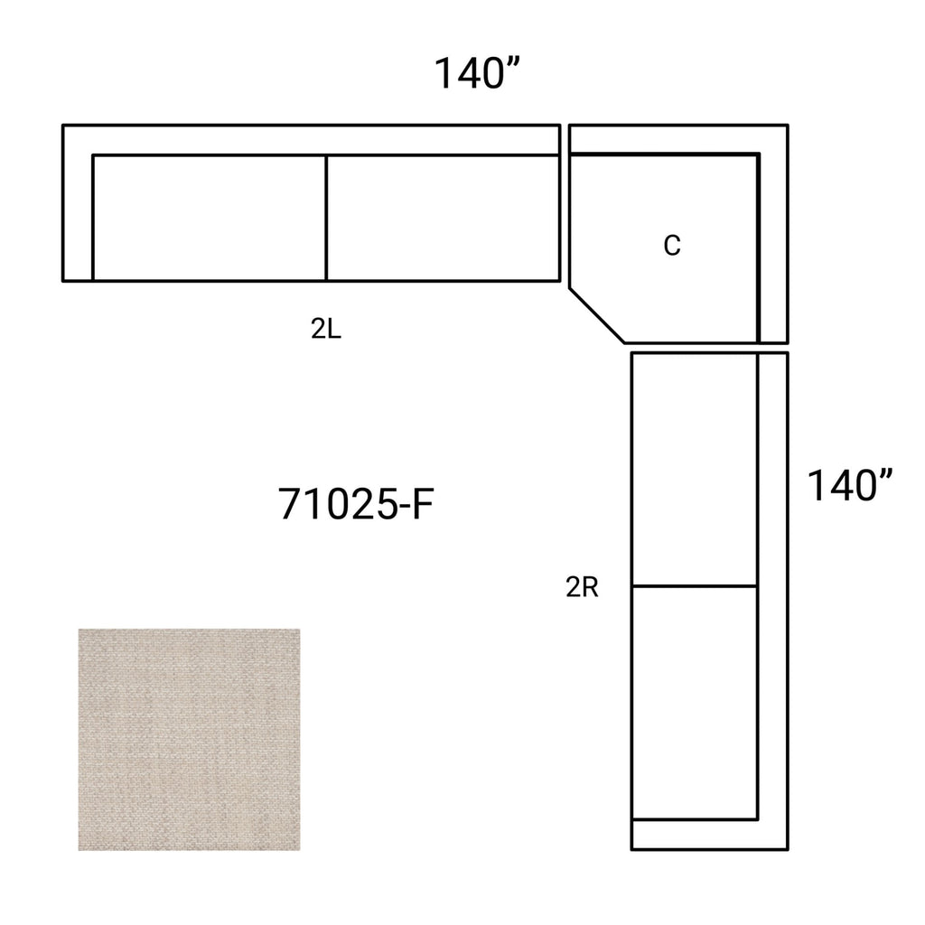Mercana Warner 140" x 140" x 32.7"  Sectional Sofa - F