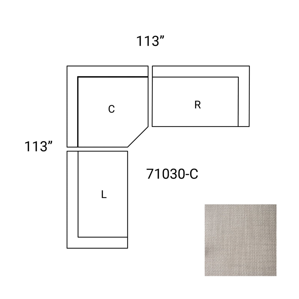Mercana Warner 113" x 113" x 32.7"  Sectional Sofa - C