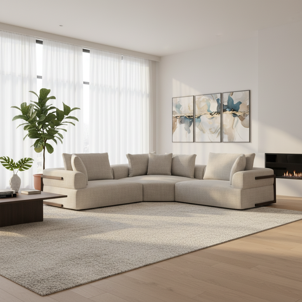 Mercana Warner 113" x 113" x 32.7"  Sectional Sofa - C