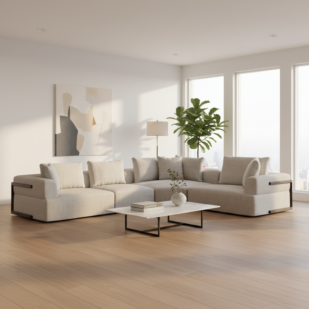 Mercana Warner 140" x 113" x 32.7"  Sectional Sofa - E