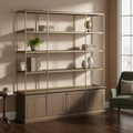 Mercana Braxton 81.8" x 19" x 90" Iron,Solid Wood Wall Shelf