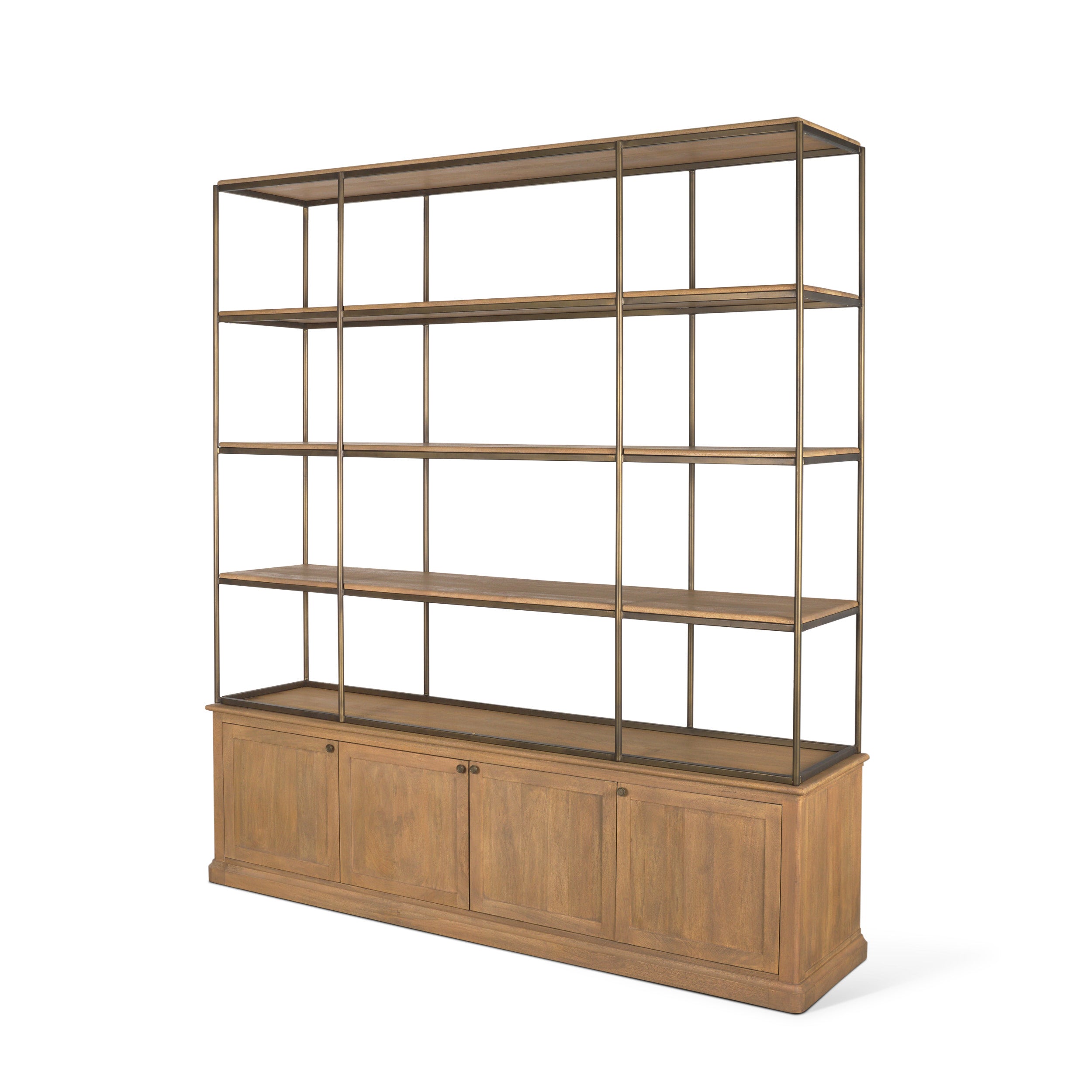 Mercana Braxton 81.8" x 19" x 90" Iron,Solid Wood Wall Shelf