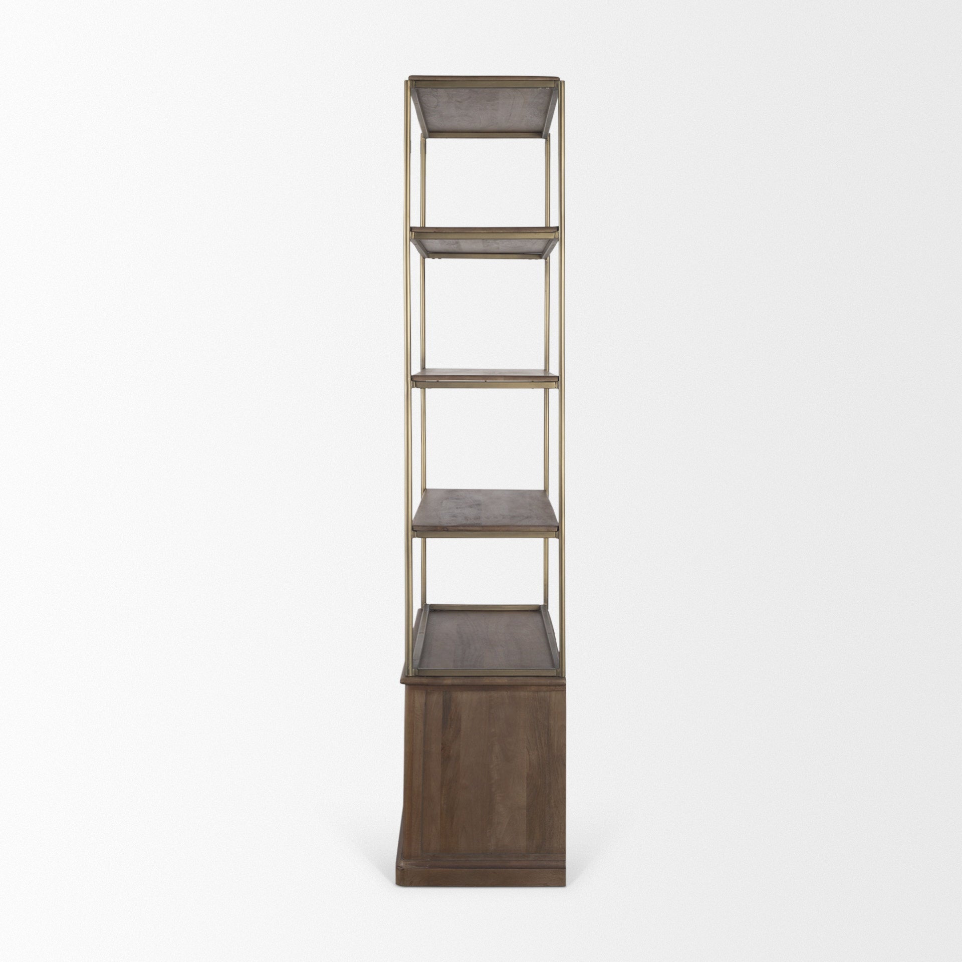 Mercana Braxton 41.8" x 19" x 90" Iron,Solid Wood Wall Shelf