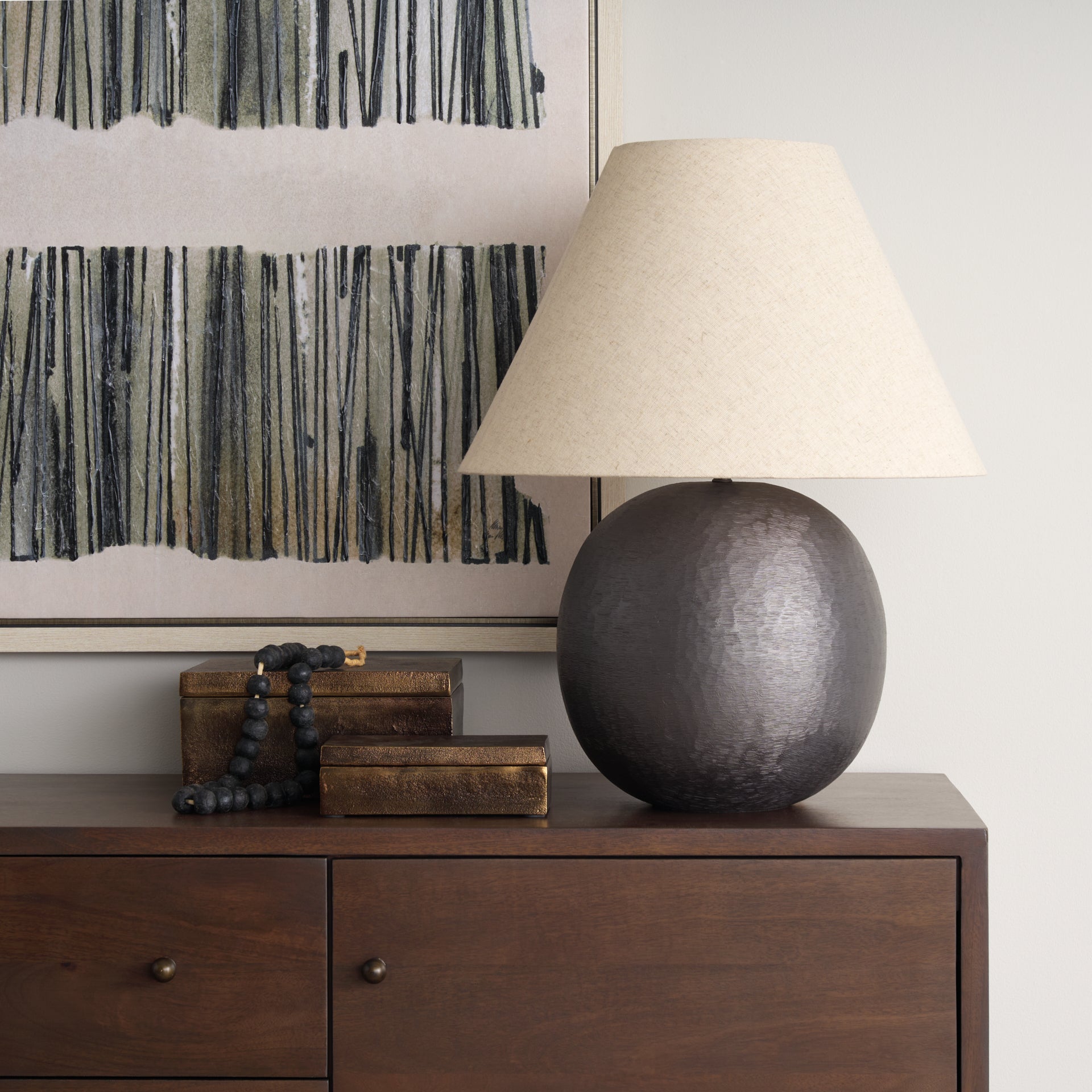 Mercana Sadiyah 19.5" x 19.5" x 24" Metal Table Lamp