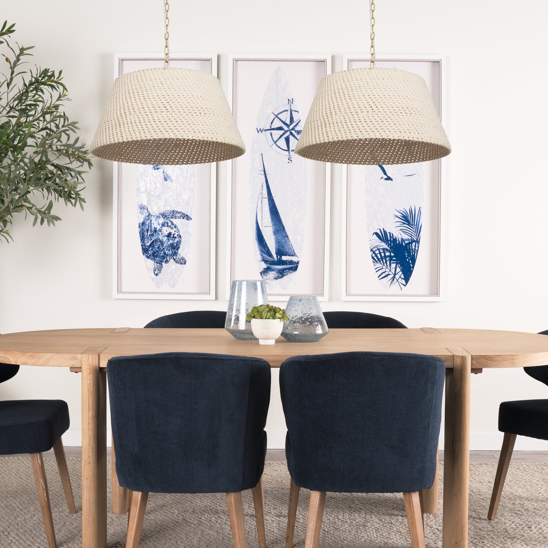 Mercana Tosha 24" x 24" x 13.5" Rope Pendant Lighting