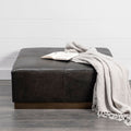 Mercana Minara 36" x 36" x 16" Leather Ottoman