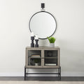 Mercana Arelius 36" x 22" x 27" Glass,Solid Wood,Steel Accent Cabinet