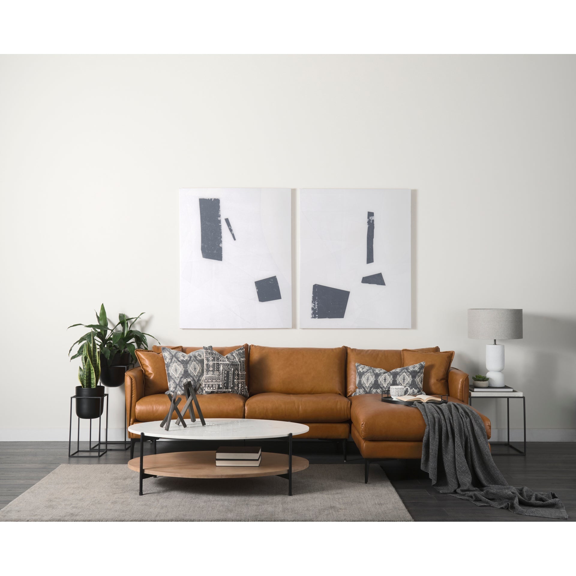 Mercana Larkin 42" x 42" x 16" Metal,Stone Coffee Table