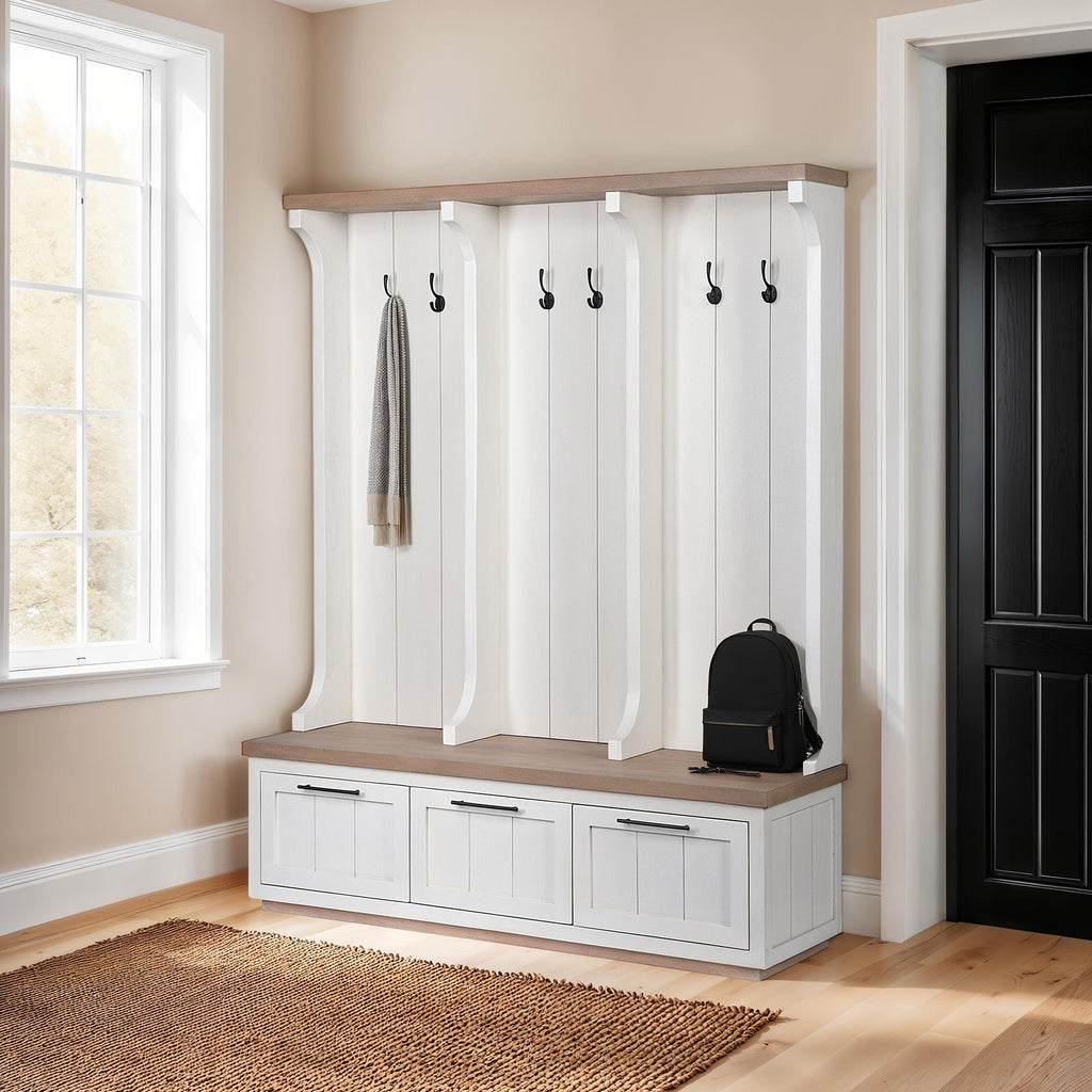 Mercana Fairview 61" x 18" x 76" Solid Wood Hall Tree