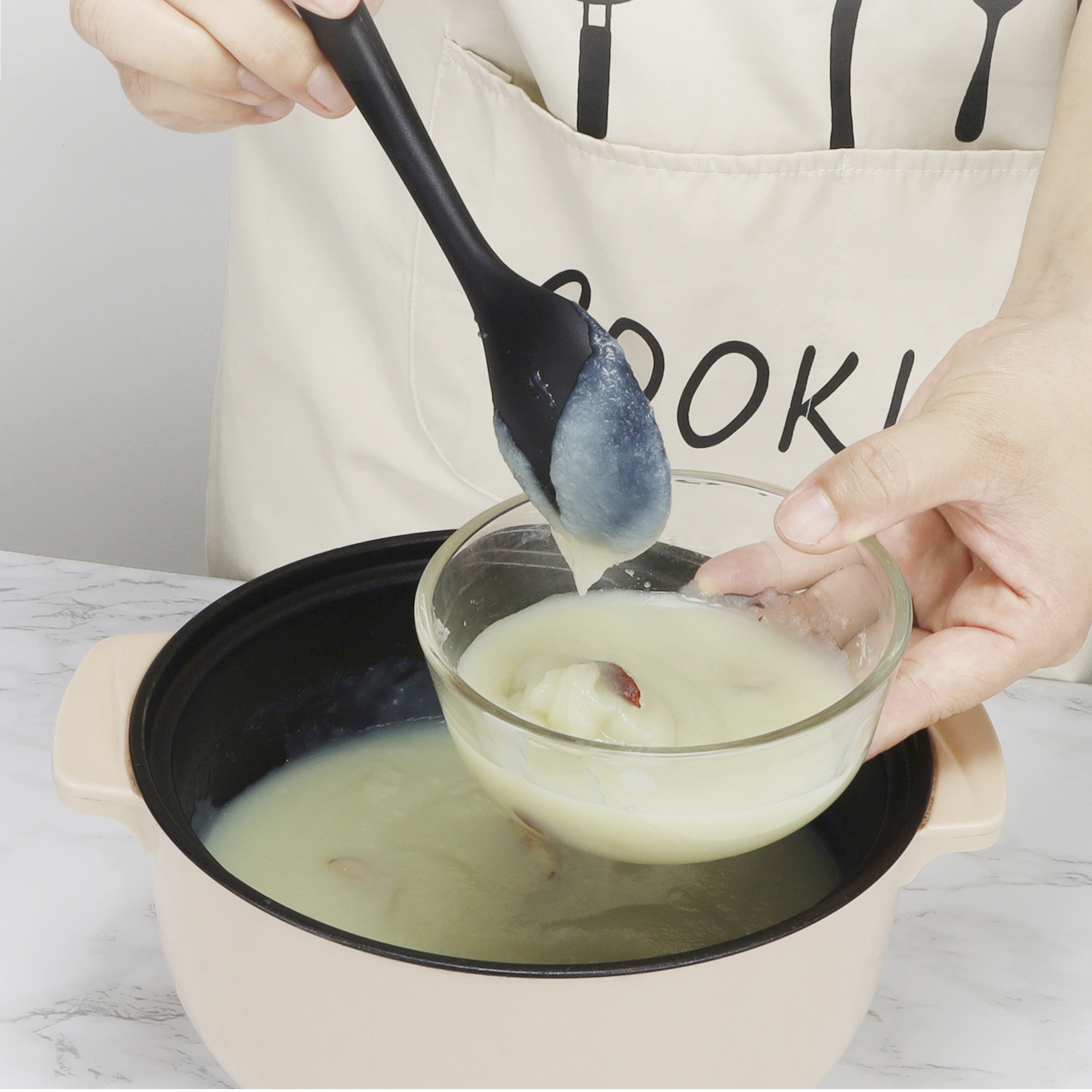 1pc Premium Silicone Spoon - Ladles for Cooking, Mixing, Serving, and Salad Preparation - Heat Resistant, Non-Stick, and Easy to Clean Kitchen Essential
